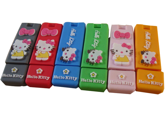 Προσαρμοσμένο Usb Flash μονάδες δίσκου 2 GB Hello Kitty καρπό ζώνες / Debossed, ανάγλυφο, εκτυπώνονται μετάξι
