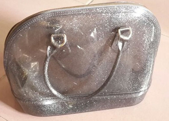 Black Sparkle Lady Silicone Handbag For Fashion Women And Girls