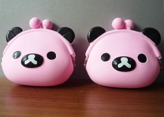 Ρόδινος αντέξτε το πορτοφόλι νομισμάτων σιλικόνης, σακούλα τσαντών πηκτωμάτων για τα κορίτσια 95*92*45