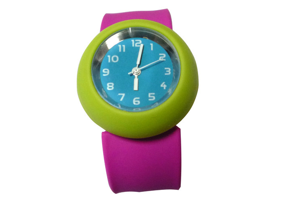 Πράσινο υπόθεση ρολόγια Slap σιλικόνης Rose βραχιόλι με τυπωμένο λογότυπο μετάξι 230 * 30 * 2 mm
